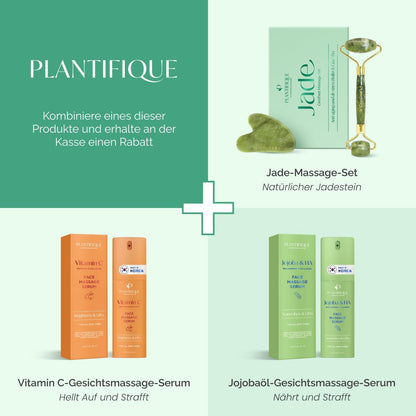Plantifique Jade Gesichtsroller Und Gua Sha Stein - Natürliches Jade Roller & Guasha Set Für Gesichtsmassage - Face Roller